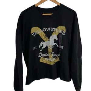 Yellowstone sweatshirt raw hem xl soft cotton polyester blend NEW